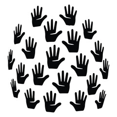 Obraz premium Silhouette Hand mark icons vector on a white background
