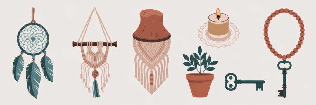 Handcrafted boho decorative items.