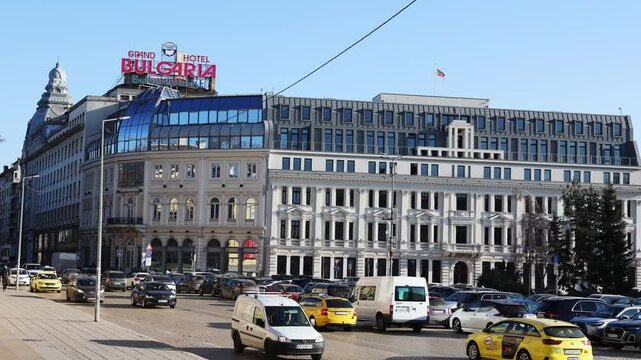 SOFIA, BULGARIA - FEBRUARY 11, 2025: Grand Hotel Bulgaria on sunny day in Sofia, Bulgaria 