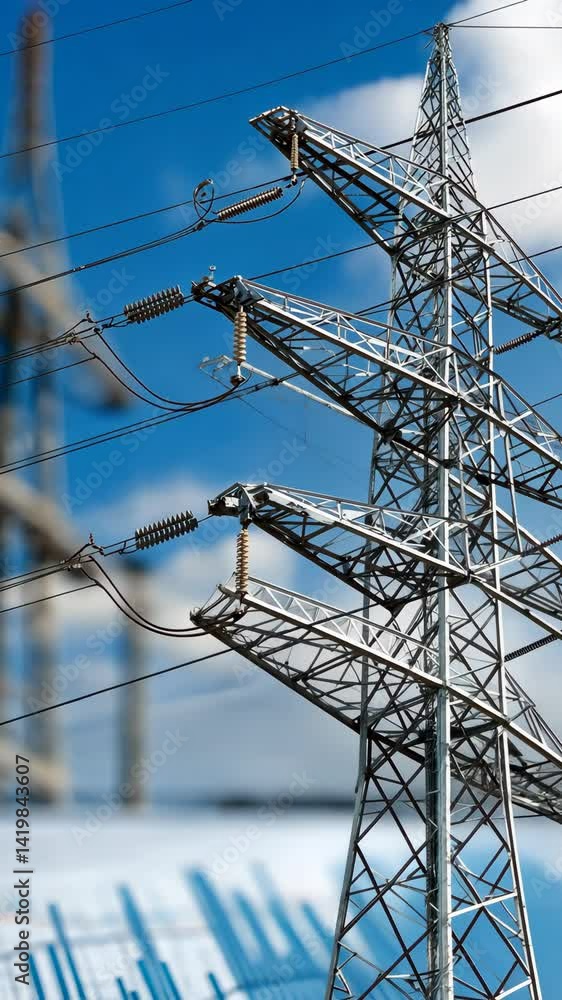 Poster electricity transmission infrastructure shows links to energy performance metrics in a clear visual 