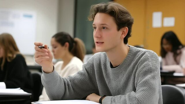 Student Engaged in Policy Debate During Afternoon Class Session