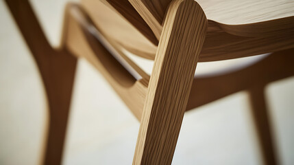 Carpenter assembling wooden chair frame. Featuring craftsmanship and precision