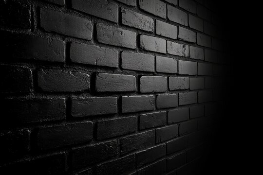 Dark, shadowed brick wall corner.