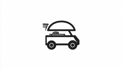 Fototapeta premium Food Truck Delivery Illustration
