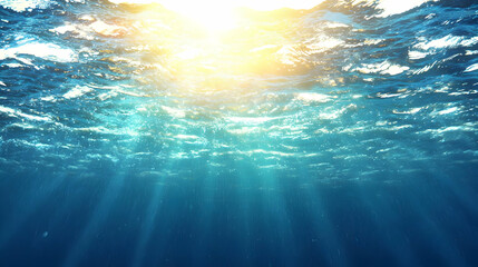 Submerged Sunlight Underwater Scene