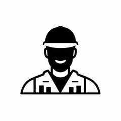 Simple worker silhouette, monochrome vector art