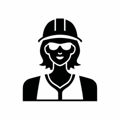 Simple worker silhouette, monochrome vector art
