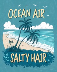 Summer beach art background