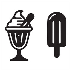 Ice cream icon, simple, minimalist vector 