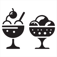 Ice cream icon, simple, minimalist vector