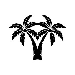 Obraz premium creative details Twin palm trees icon Vector Illustration
