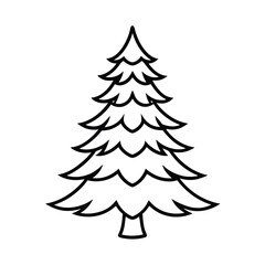 Simple christmas tree outline illustration holiday celebration decoration minimalist design graphic element festive icon winter season evergreen isolated symbolic