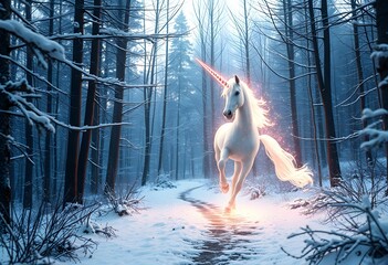 A view of a Unicorn in the forest