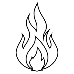 vector illustration of a fire flame line art icon