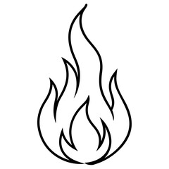 vector illustration of a fire flame line art icon