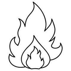 vector illustration of a fire flame line art icon