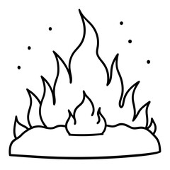 vector illustration of a burning fire