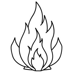 vector illustration of a fire flame line art icon