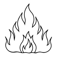 vector illustration of a fire flame line art icon