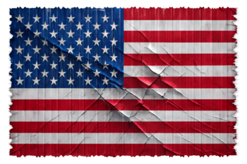 4th july american flag on transparent background