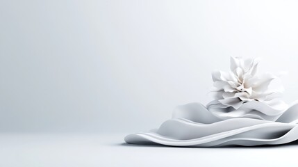 Minimalist white floral display