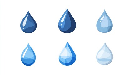 Water drops graphic set