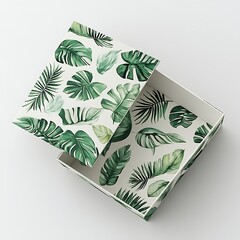 Tropical Leaf Gift Box Open
