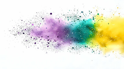Obraz premium Colorful Powder Explosion Against White Background