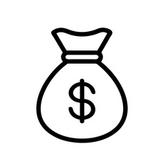 Isolated Money Bag Illustration Dollar, Success, Business Design