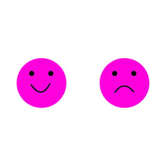 two smilie faces happy and sad vector