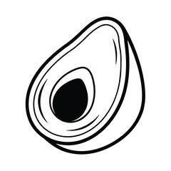 Half Avocado Vector Graphic Illustration Of Healthy Food Isolated On White Background