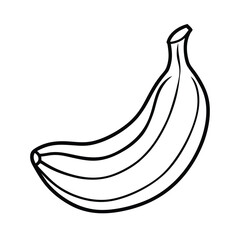 Simple Banana Illustration With Bold Outlines On A White Background Perfect For Coloring Pages