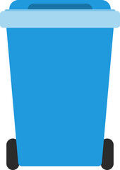 Cartoon street trash bin. Plastic garbage container.