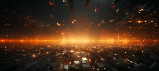 Naklejka premium abstrak mozaic color of sun in drakness, ai generative