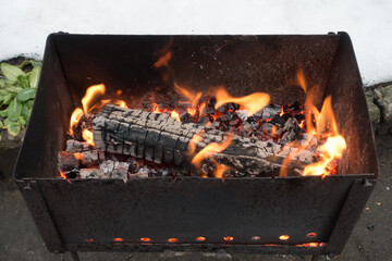 grilled skirt steak grilling on barbecue grill