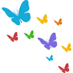 Rainbow Butterflies Illustration