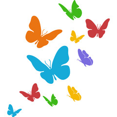 Rainbow Butterflies Illustration