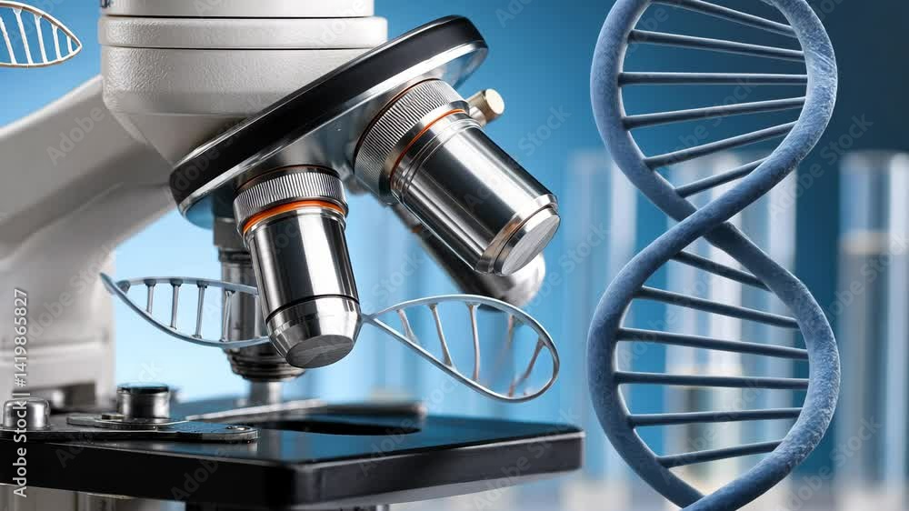 Poster unveiling the intricate mysteries of dna by utilizing advanced microscopy techniques within a cuttin