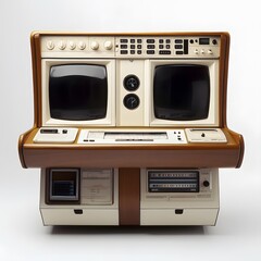 Fototapeta premium Vintage Computer Console with Studio Shot.