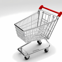 Close-up Of A White Shopping Cart  