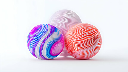 Fototapeta premium Abstract Colorful Geometric Spheres On White Background