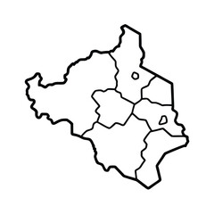 Minimalist Map Outline Of Amapa Brazil With Internal Borders Vector Illustration