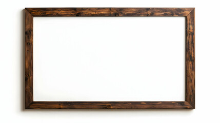 Rustic Wooden Frame On White Background