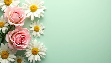 Pastel flowers bouquet soft focus background