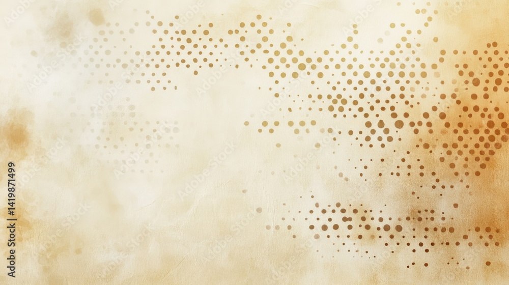 Fototapete abstract background with soft ecru tones dotted design and eggshell paper texture