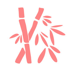 Bamboo tree silhouette vector icon