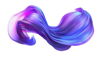 Abstract 3D Fluid Wave Shape Isolated on Transparent Background