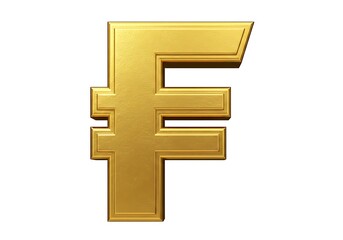 Obraz premium Golden F symbol isolated on white