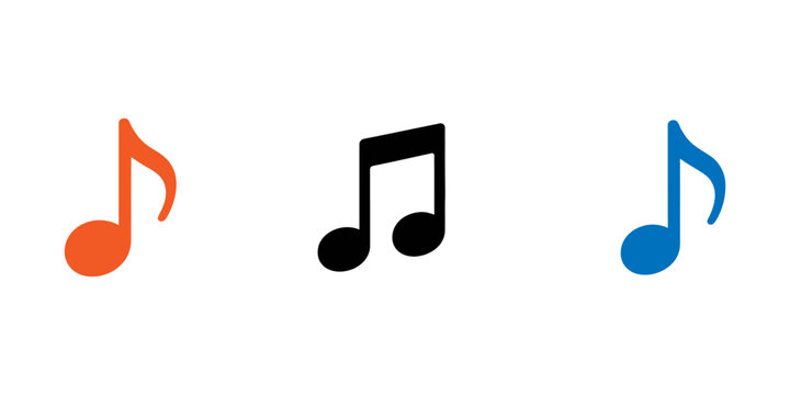 Music notes keys icon set, Music notes symbol, vector illustration. Music notes, song, melody or tune flat icons for musical apps and website, Music Notes and Symbols Set - Stock Vector Illustration.