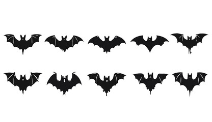 Silhouettes of halloween bat